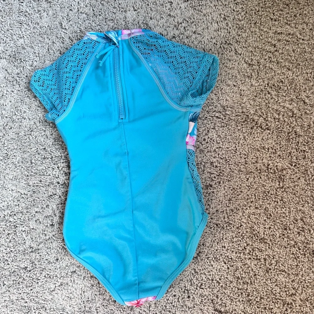 Floral Blue Kids Swimwear size 4/5 - Picture 2 of 4